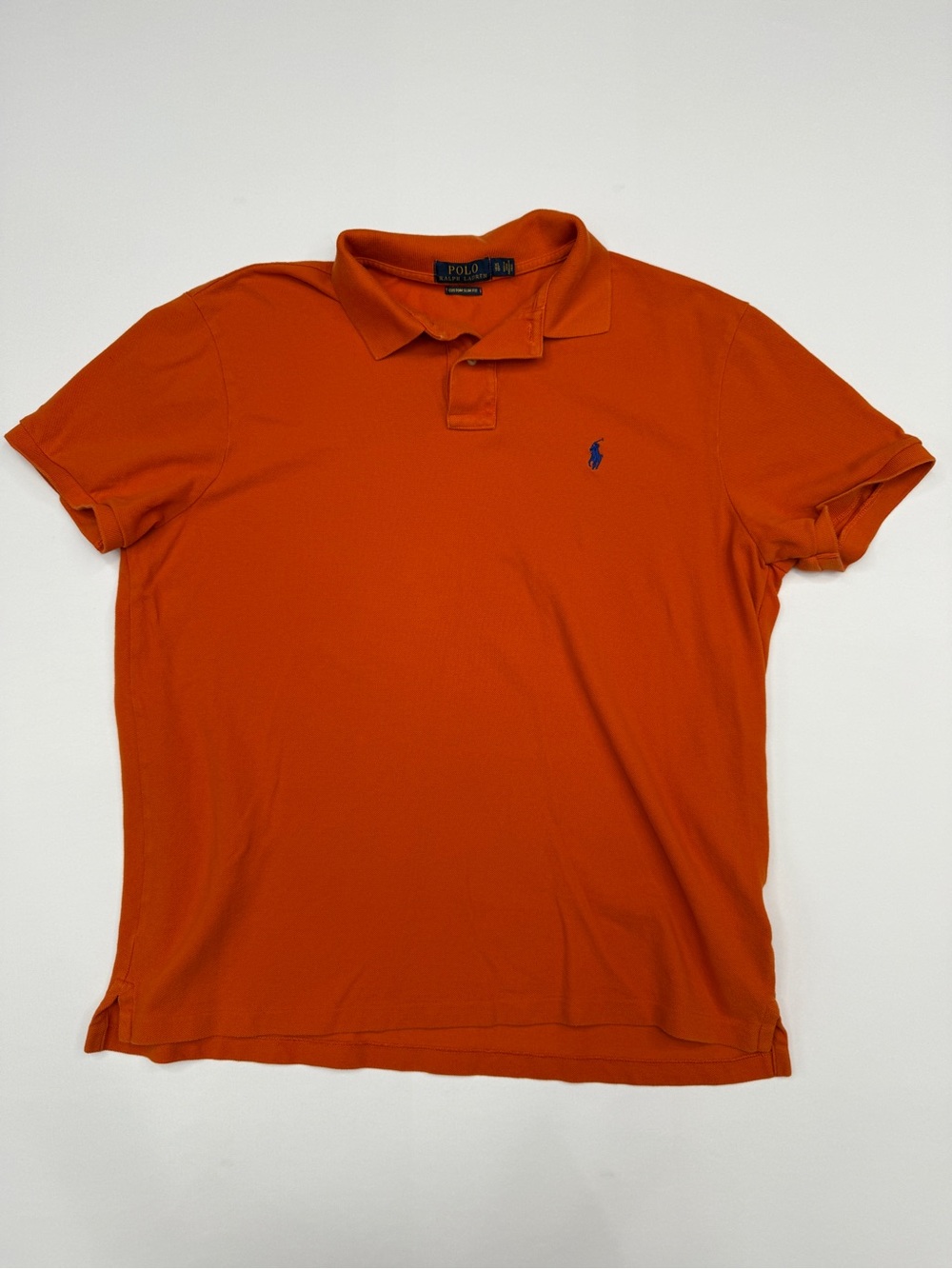 Polo Ralph Lauren Men's Size XL Custom Slim Fit Orange Pique Polo Shirt